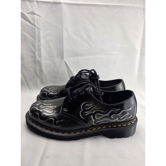 Dr. Martens 1461 INFERNO Arcadia 3-Eye Shoes Black Silver Flames Unisex Sz US 8 main image 4